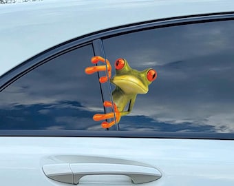 X2 Peeping Frogs - Funny Car or Van Window / Bumper sticker
