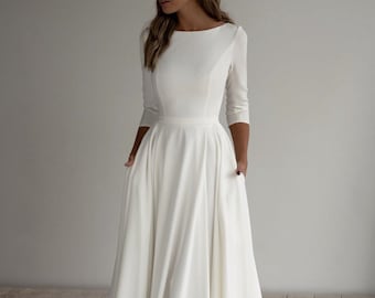 basic white wedding dress
