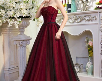 black and red wedding gown