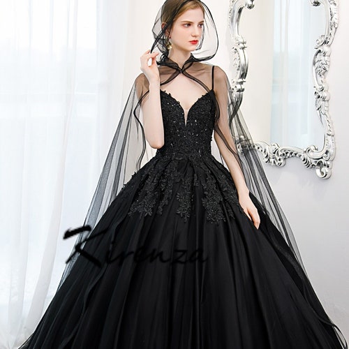 Dramatic Deluxe Black Victorian Gothic Court Wedding Ball Gown - Etsy