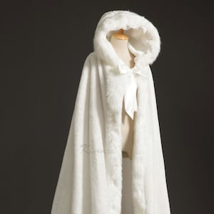 White winter cape with hood sales