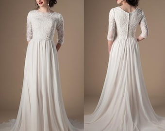 modest ivory dress
