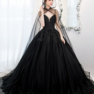 Deluxe Long Black Detachable Sheer Wedding Cloak or Bridal - Etsy