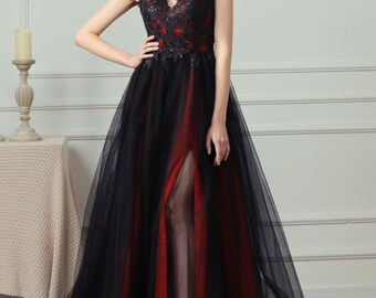 black and red dress