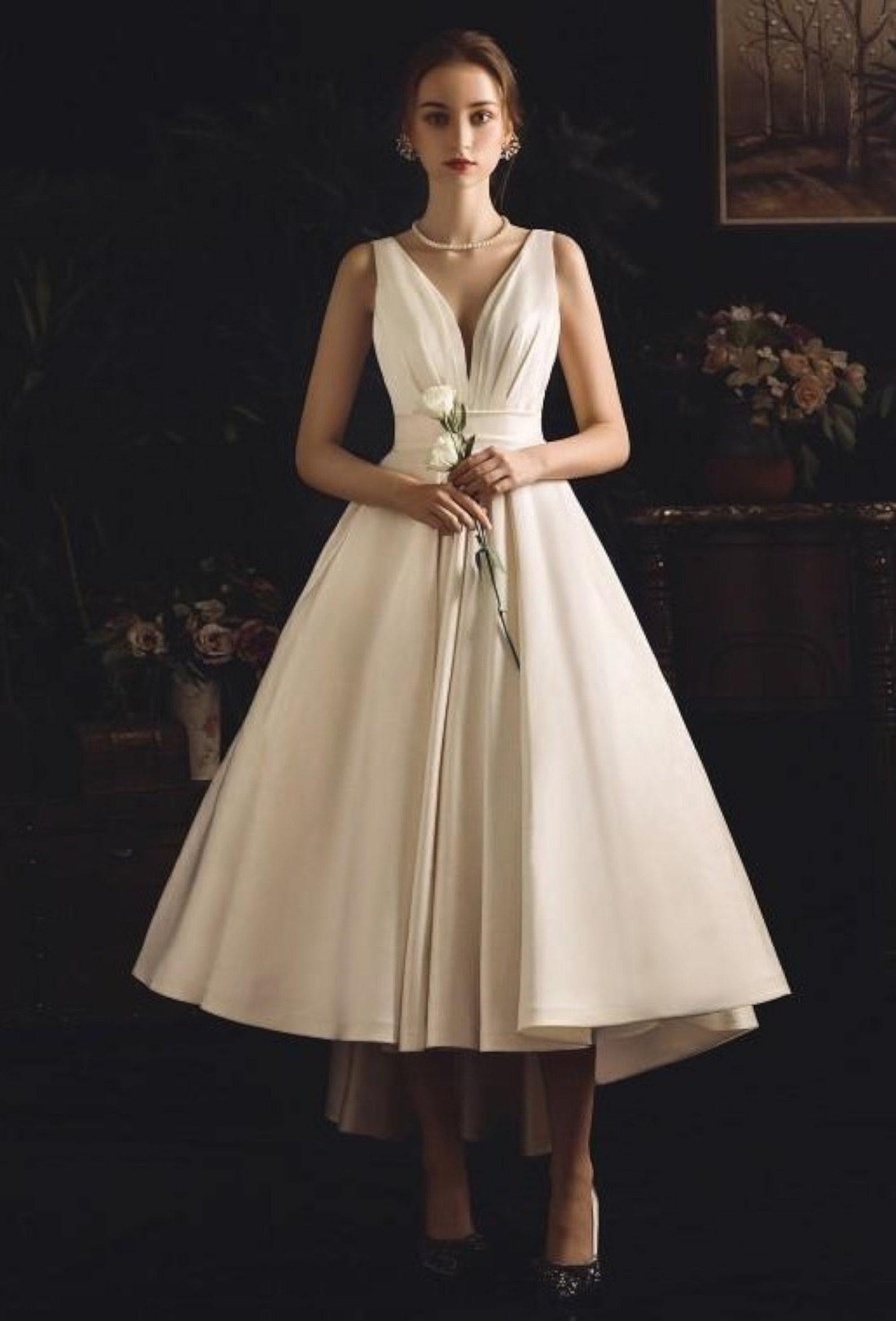 Beautiful Duchess Satin Ivory Wedding Dress or Prom Gown Hi - Etsy