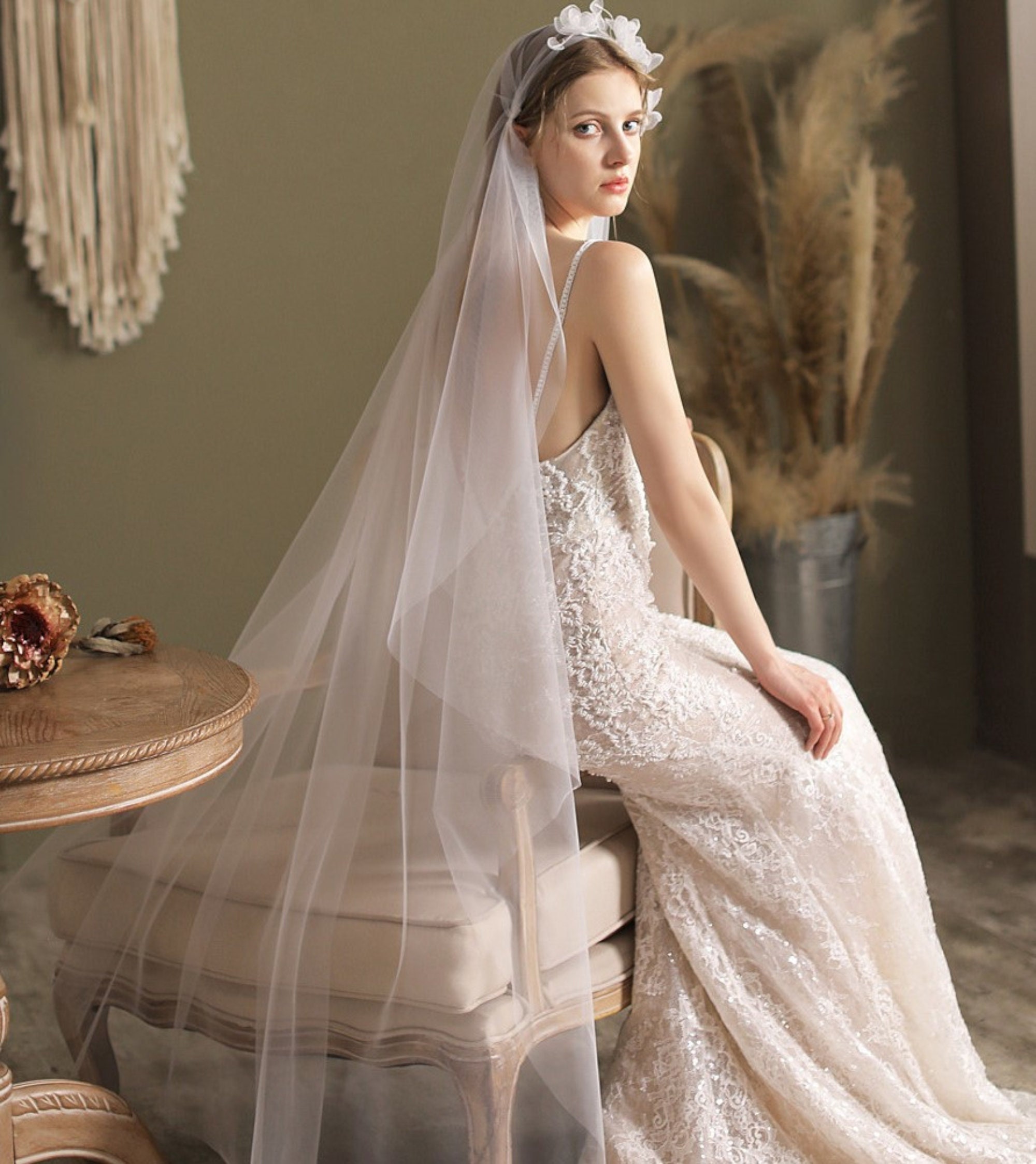 Ivory Wedding Veil Boho Bride 