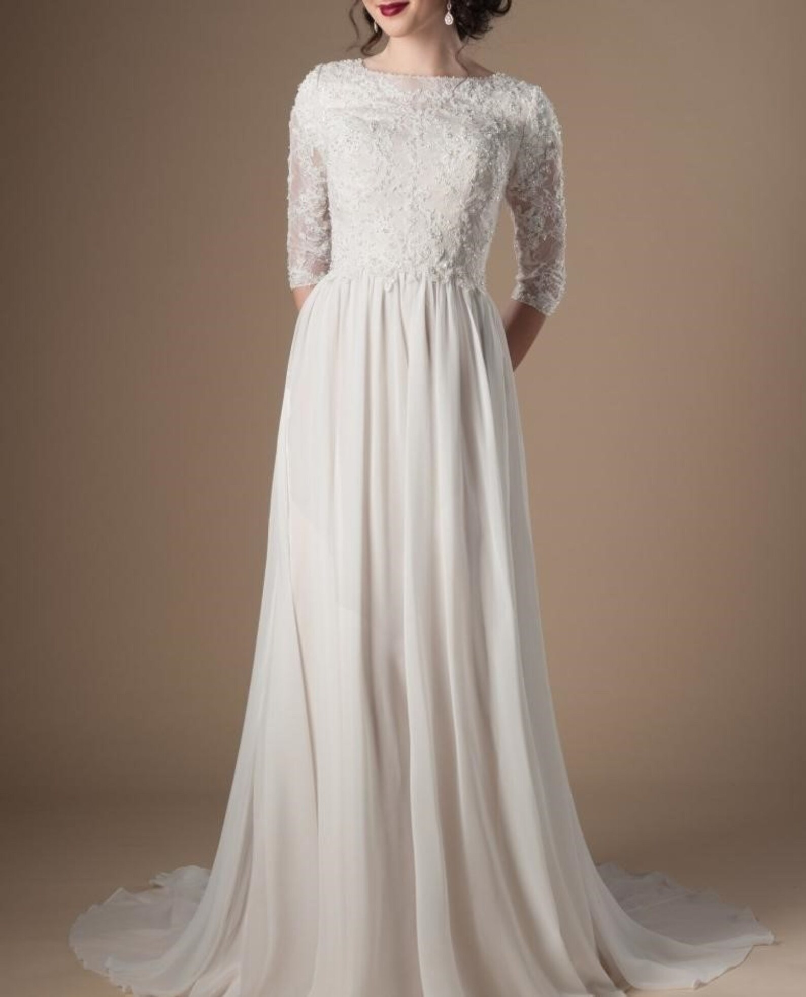 Beautiful Elegant Ivory White Vintage Boho Wedding Dress With - Etsy