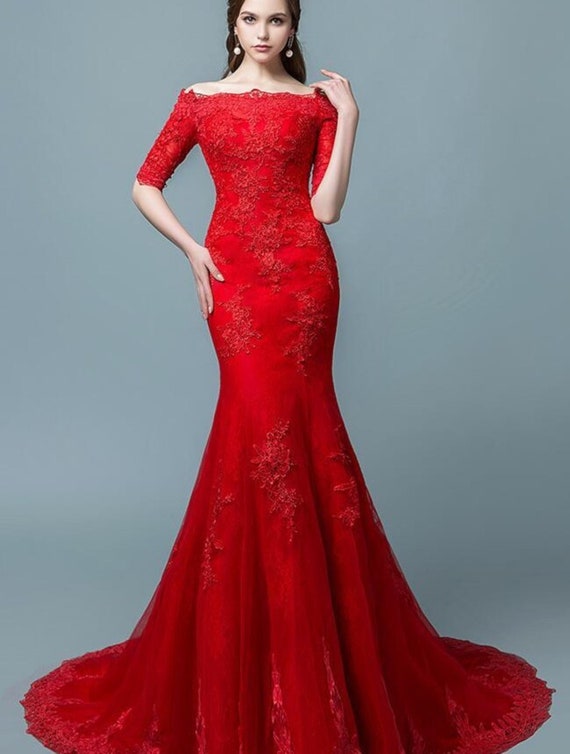 Luxe Evening Dress Red – D&D Clothing