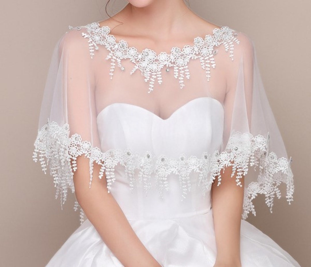 Gorgeous Illusion Tulle White Wedding BOLERO or Bride Topper - Etsy