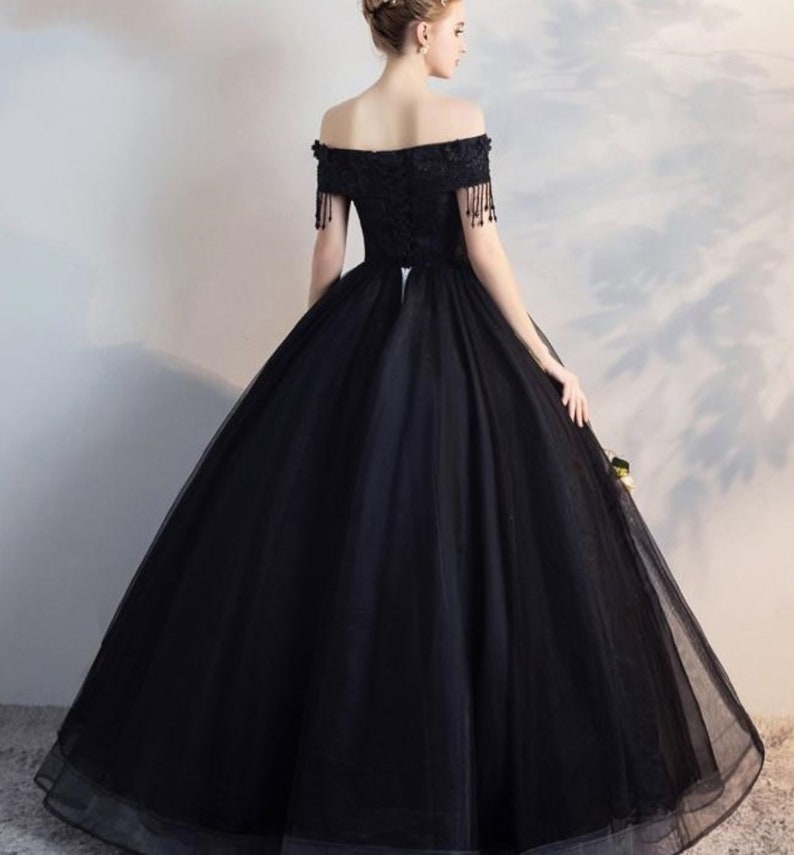 Gorgeous Black Ball Gown Wedding Dress With Fitted Bodice off - Etsy