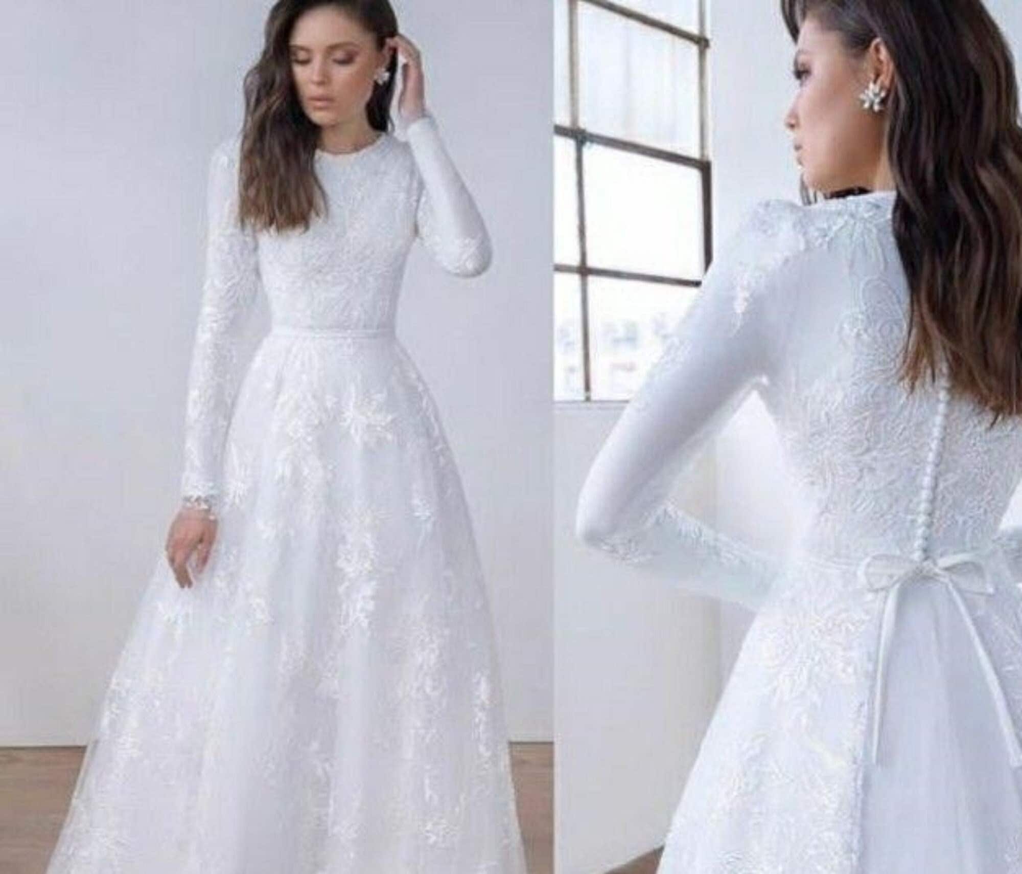 Elegant Simple White Boho Satin Wedding Gown or Bridesmaid - Etsy