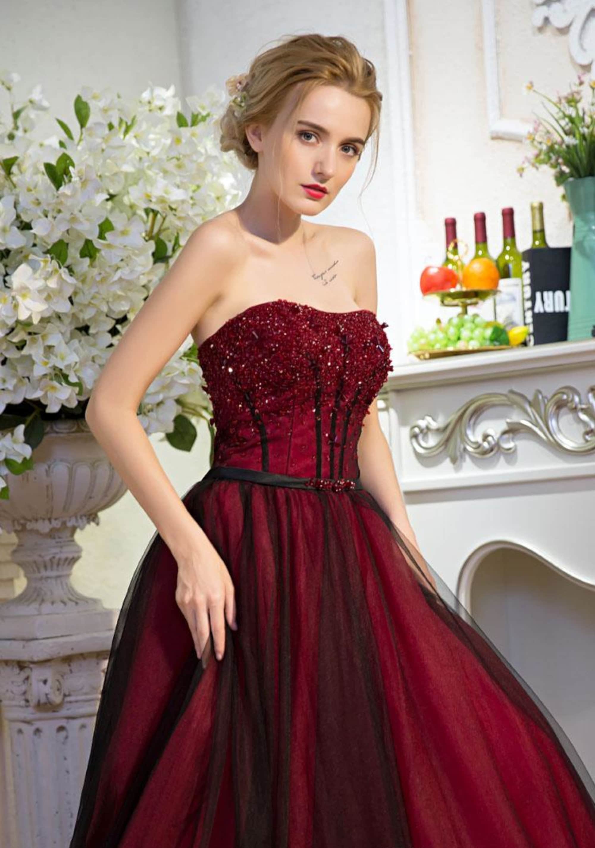 Red Corset Wedding Dress