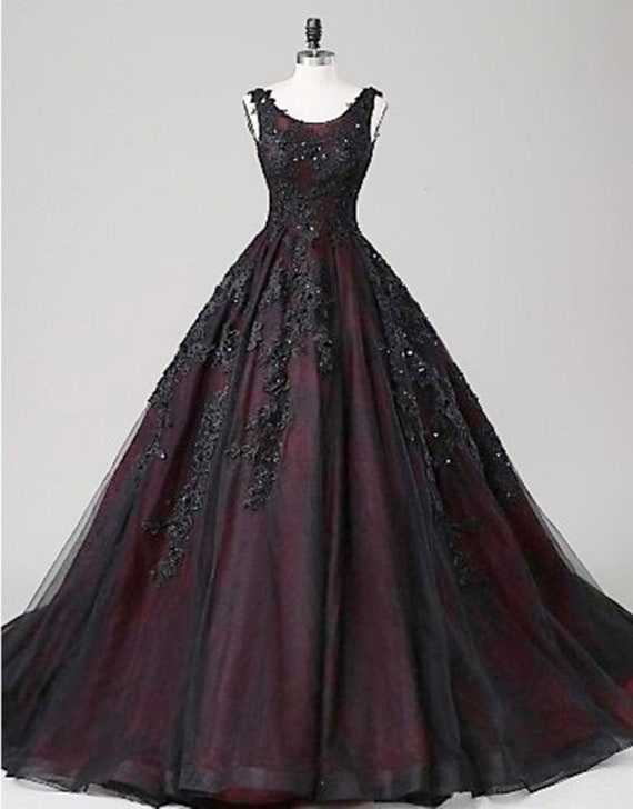 Black Gothic Wedding Dress 