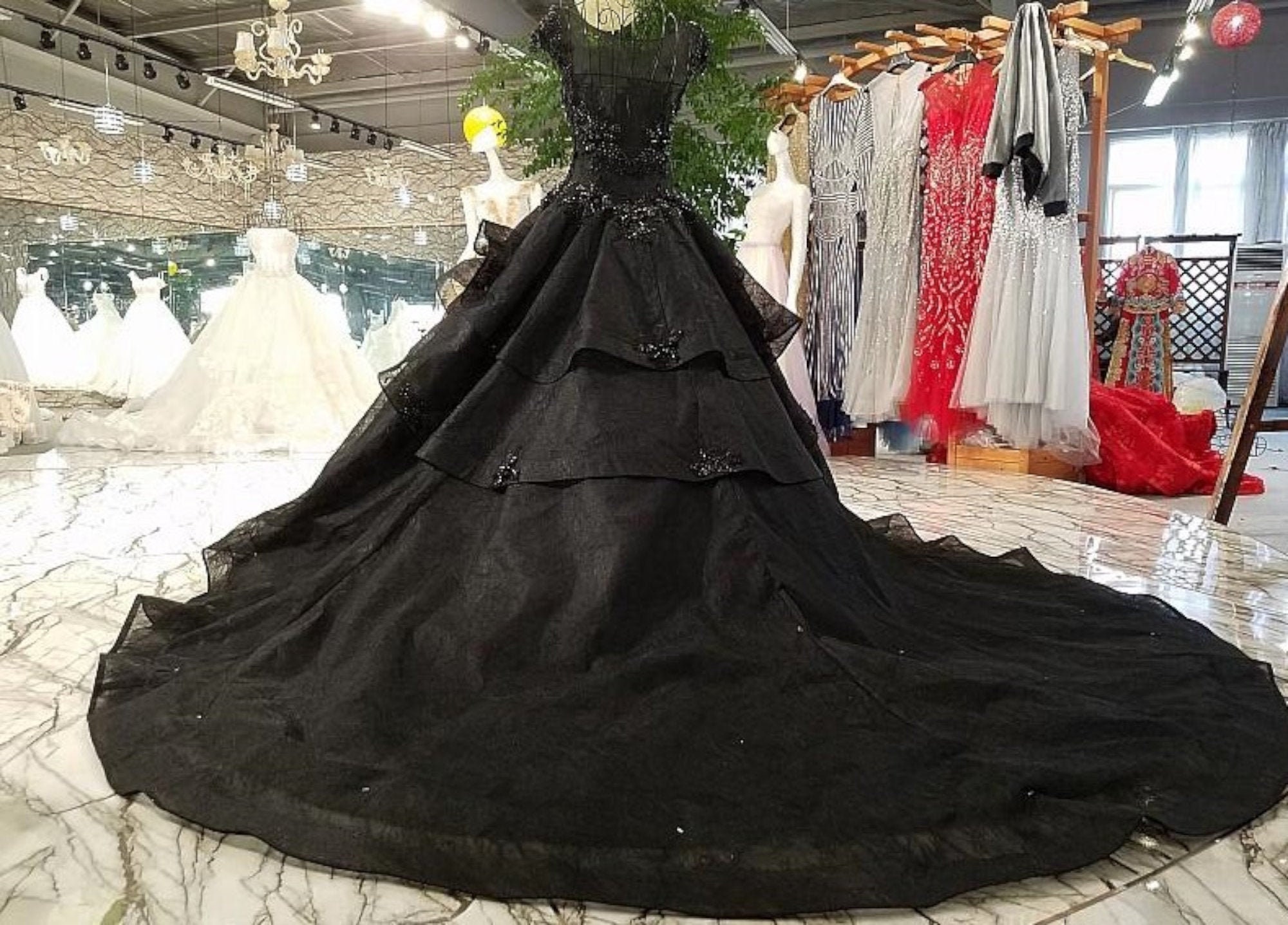 Dramatic Deluxe Black Victorian Gothic Court Wedding Ball Gown | Etsy