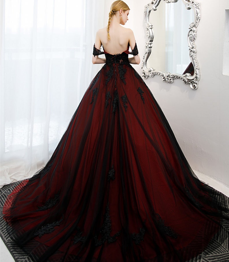 wine ball gown