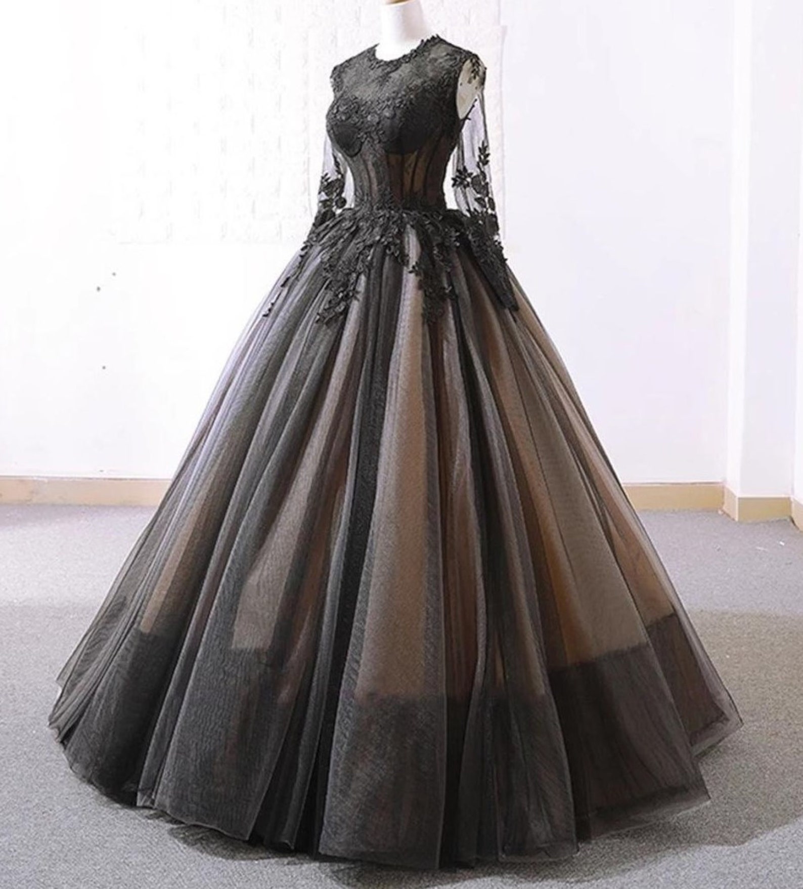 Black Victorian Gothic Modest Wedding Dress or Alternative - Etsy