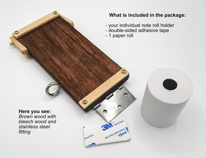 Upsidedown NOTE ROLL HOLDER Note Pad Memo Board Wood Memo Etsy