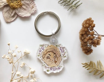 Hazel Dormouse Keyring | Acrylic Dormouse Nature Keychain | Bag Accessories | Botanical Gift Ideas | Wildlife Charm | Cute Decal