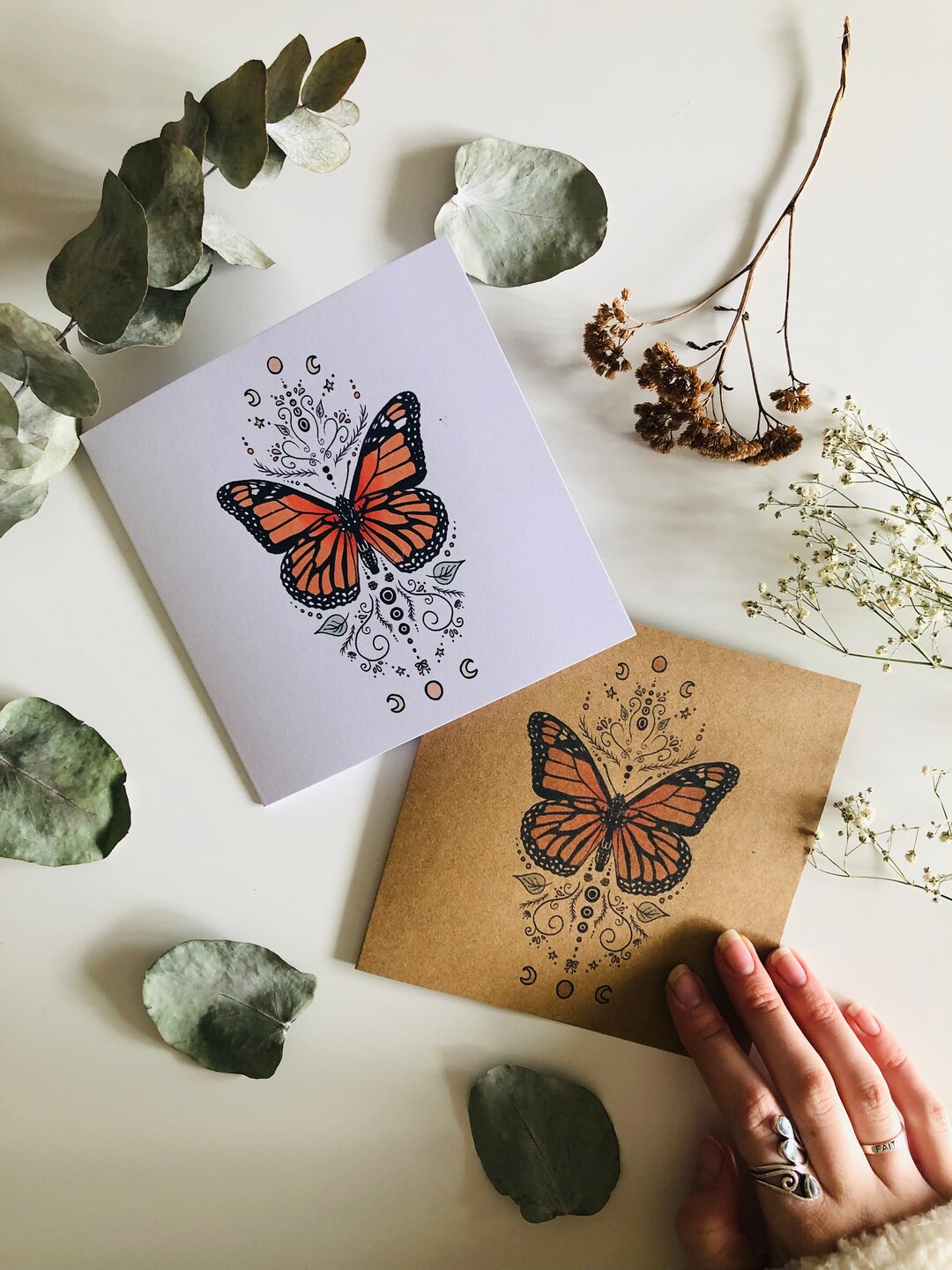 Monarch Butterfly Mandala Card Butterfly Greeting Cards Nature Card ...