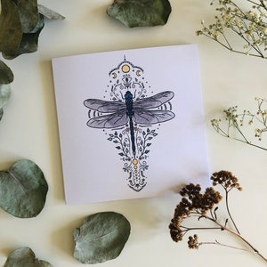 Blue Damselfly Mandala Card Nature Greetings Card Botanical Dragonfly Card Pack Handmade Eco Friendly Cards image 4