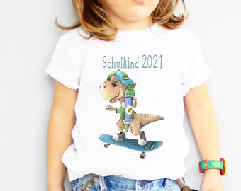 Schulkind T-Shirt Dino / Einschulung cool Junge/ Zuckertüte Dino/