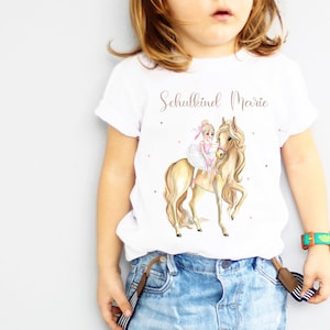 T-Shirt School Enrollment Horse Ballerina with Sugar Cone/ Iron-On Image Horse School Child