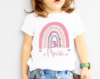 Verjaardags T-shirt voor meisjes / Regenboog / Verjaardagsshirt voor meisjes / Shirt met nummer / Cadeau verjaardagsshirt /