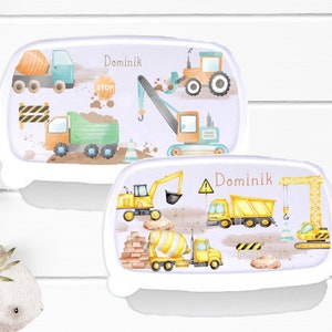 Brotdose Auto/ Baustelle/ Traktor/ Laster/ Kran/ Bager/ Geschenk Junge Kita/ Kindergarten/ Schulkind/