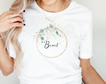 Junggesellinnenabschied Shirt  JGA Braut Team Braut / Eukalyptus  Bride Bügelbild