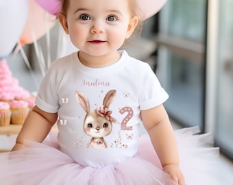 Iron-on patch for girls rabbit bunny / personalized with name and number/