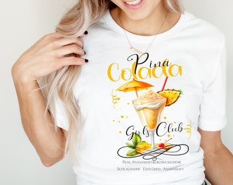 Pina Colada Cocktail  Shirt Pary   Peronalisiert / T-Shirt für Partys / Geschenk Sommer/  Gruppen Shirt Geburtstag