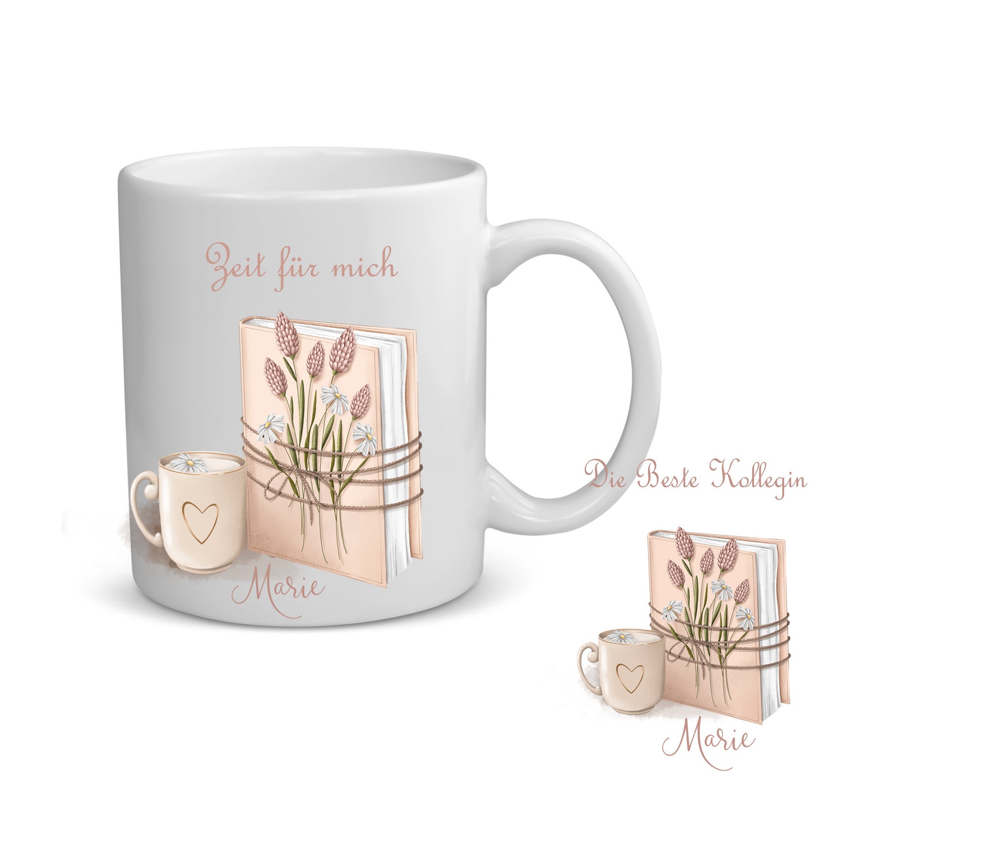 Discover Emaille Tasse Buch Kaffee Blumen/ Buchliebhaber Tasse/Leser