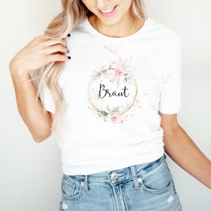 Junggesellinnenabschied T-Shirt/ JGA Team Braut/ Braut/ Eukalyptus/ gold/ Braut Geschenk/ Beste Freundin Bild 4