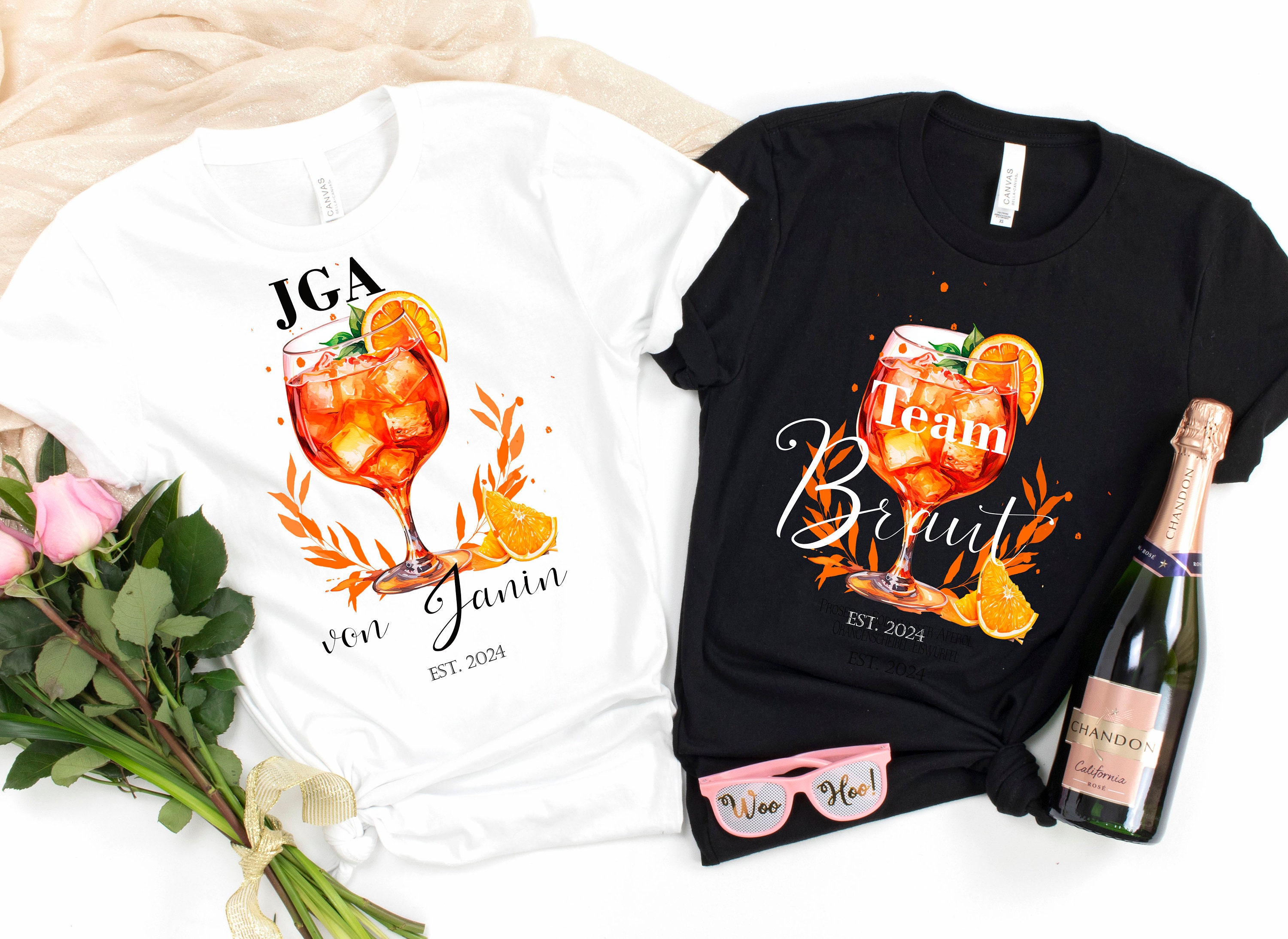 Discover JGA Braut Gruppe Bride Cocktail / Aperol Holy/  Personalisiert Geschenke Familie T-Shirt