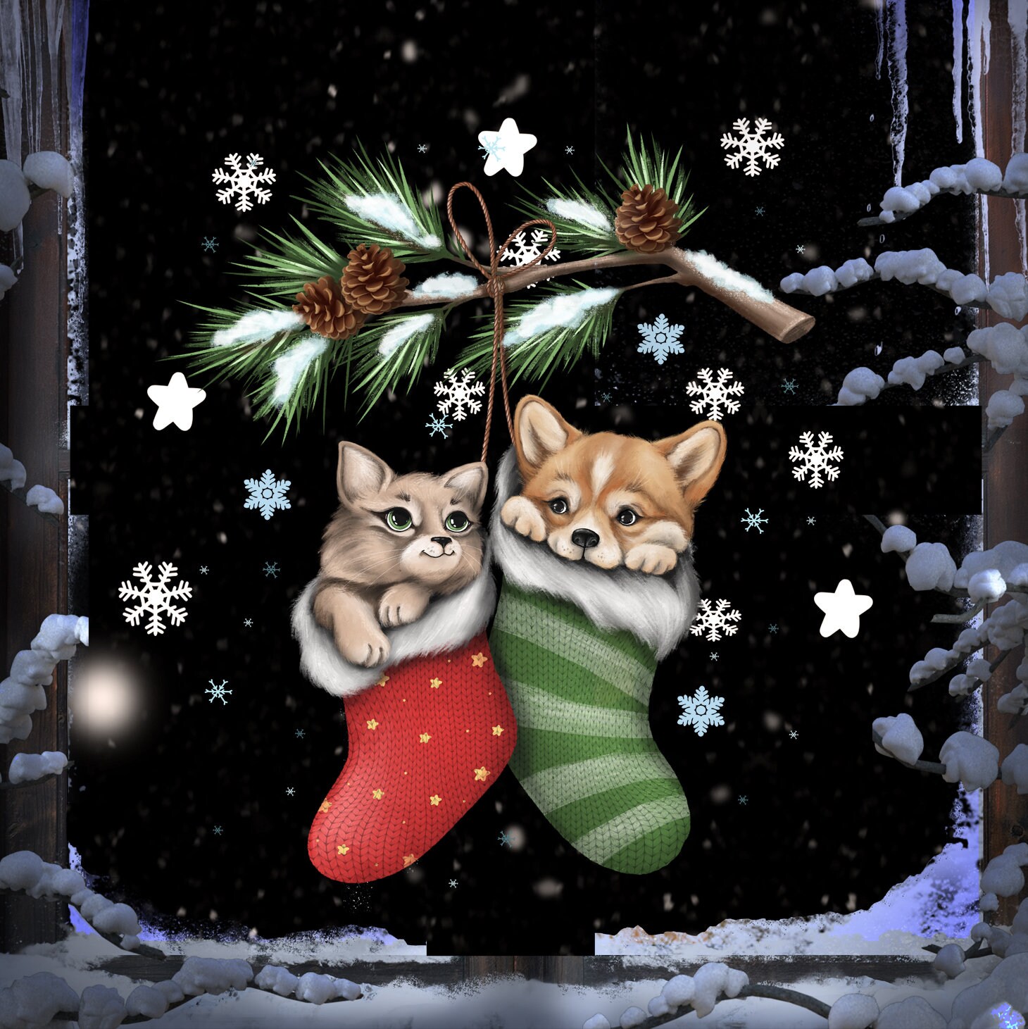 Kaufe Weihnachten Cartoon Katze Auto Spiegel Hängende Dekoration Acryl  Wiederverwendbare Rück Cartoon Weihnachten Baum Ornament Anhänger