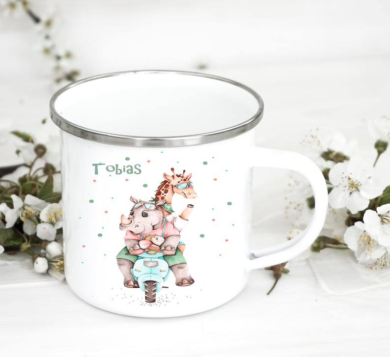 Enamel Cup With Name Children's Cup Kindergarten Cup as Etsy
