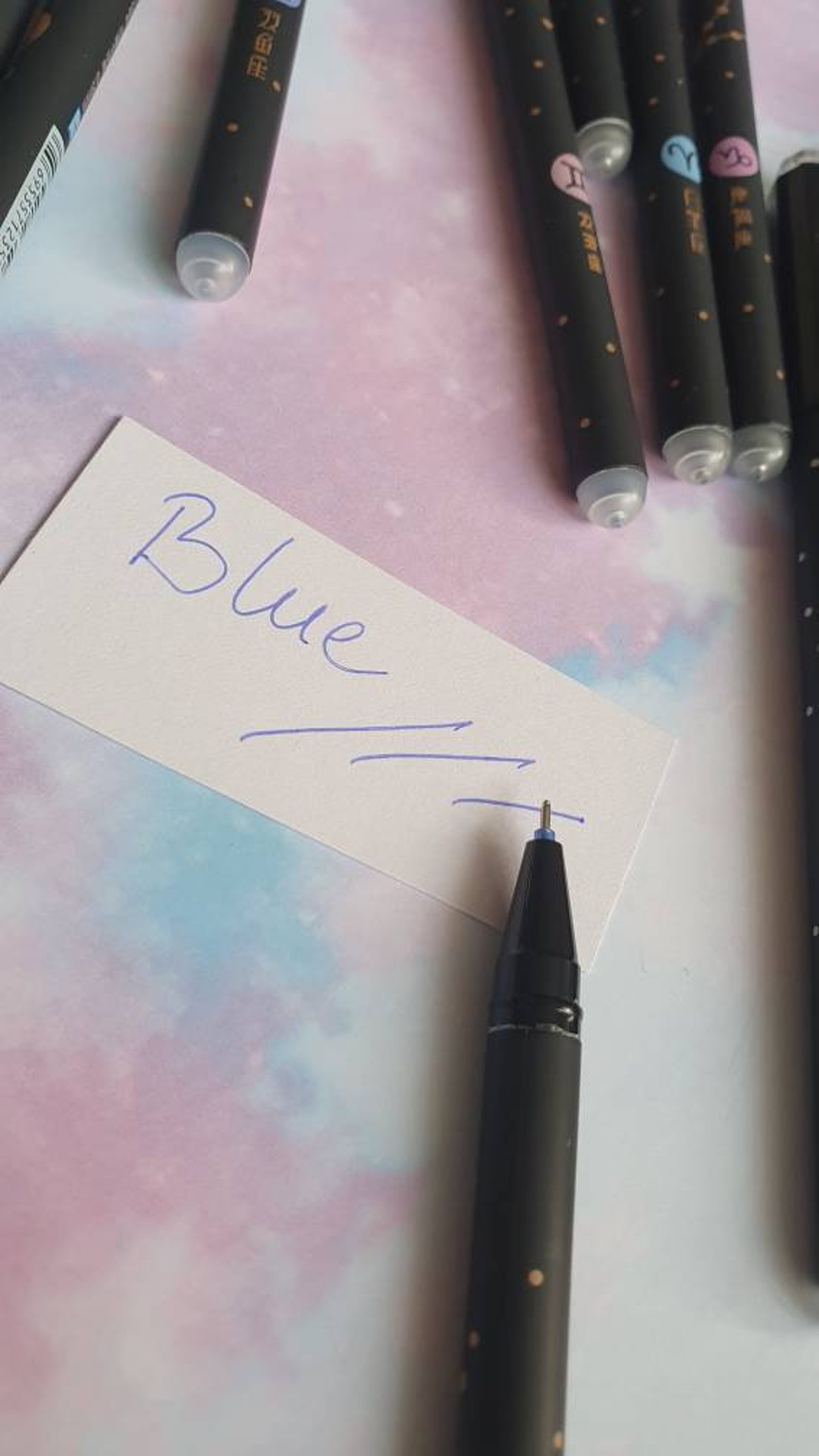 Zodiac Sign Pen. Blue Ink Pens. Astrology Sign Pen. Etsy