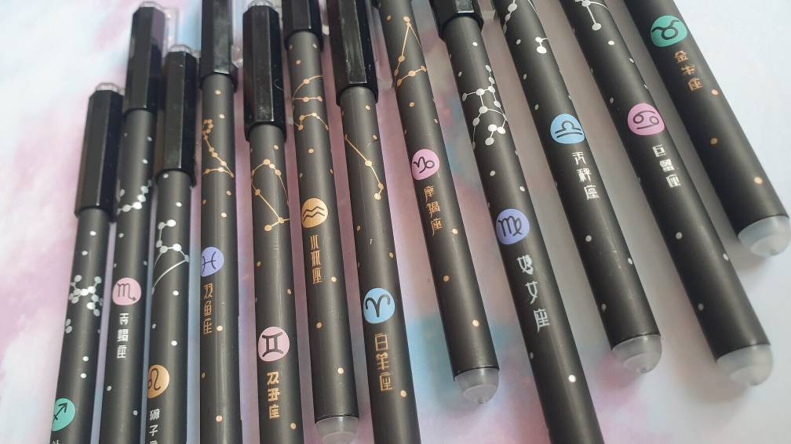 Zodiac Sign Pen. Blue Ink Pens. Astrology Sign Pen. Etsy