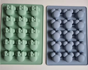 Blue and green molds mickey mouse and Minnie Mouse  resin jesmonite chocolate waxelts Ice tray silicone molds choose your Disney  crafts