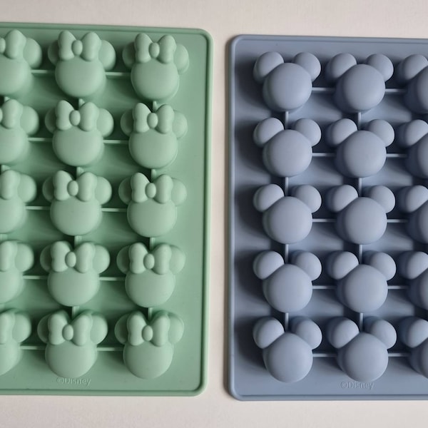 Moules bleus et verts Mickey Mouse et Minnie Mouse résine jesmonite chocolat waxelts moules en silicone pour bac à glaçons choisissez vos créations Disney