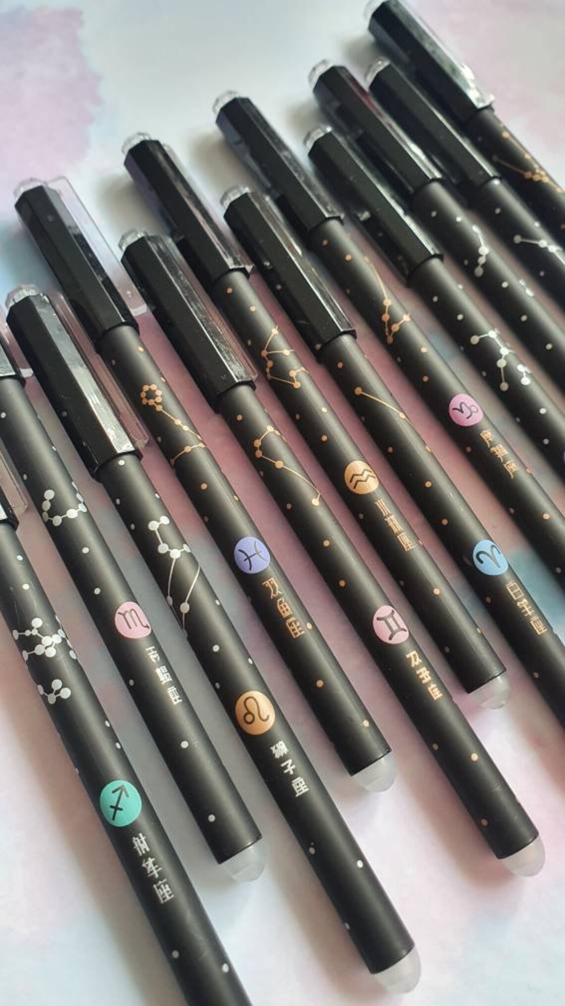 Zodiac Sign Pen. Blue Ink Pens. Astrology Sign Pen. Etsy