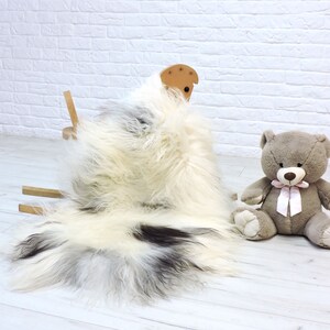 Tappeto in pelle di pecora, tappeto di pelle, tappeto shag, tappeto di pelliccia, tappeto di area, vera pelle di pecora islandese, grande pelle di pecora, arredamento scandinavo, lancio di pelliccia, 806