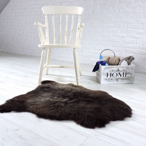 Sheepskin rug, area rug, shag rug, fur rug, brown beige genuine sheepskin, large sheepskin, leather rug, farmhouse decor, chair cover 576