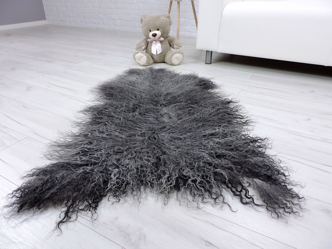 Real Gotland Sheepskin Rug: Curly Shag Area Rug, Genuine Swedish Fur ...