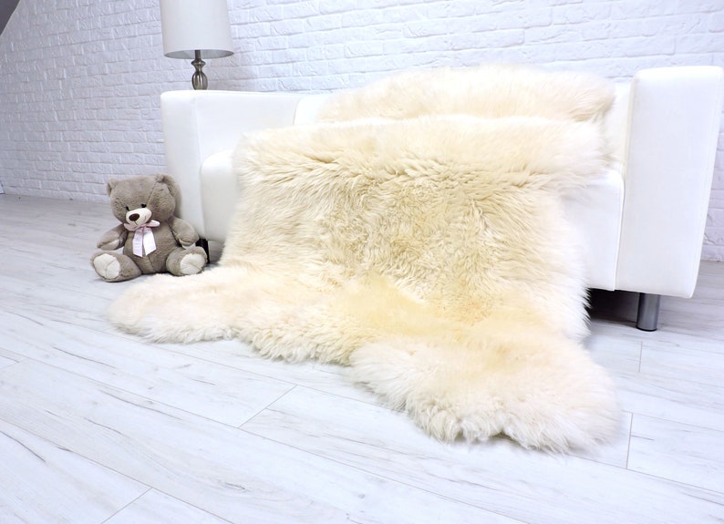 Bear Skin Rug White Genuine Sheepskin Rug GIANT Area Rug Etsy