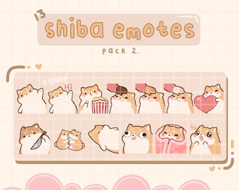 Shiba Emotes, red, Twitch / Discord, premade, ready to use