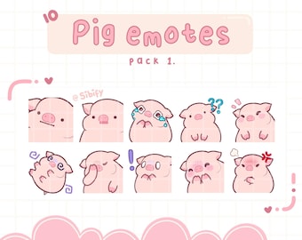Pig Emotes, Twitch / Discord, premade, ready to use