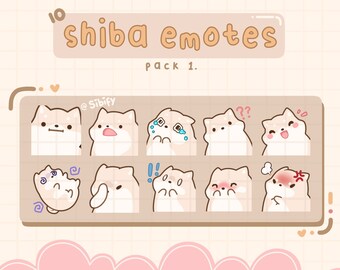 Shiba Emotes, cream, Twitch / Discord, premade, ready to use