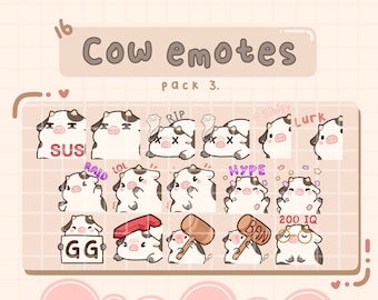 Emote mucca, Twitch / Discord, già pronte, pronte per l'uso