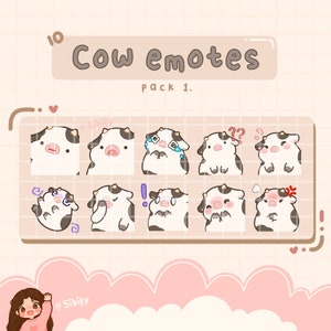 Cow Emotes, Twitch / Discord, premade, ready to use